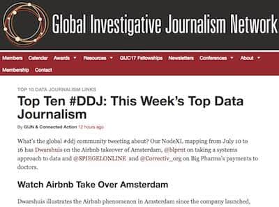 screenshot met als kop: This Week’s Top Data Journalism